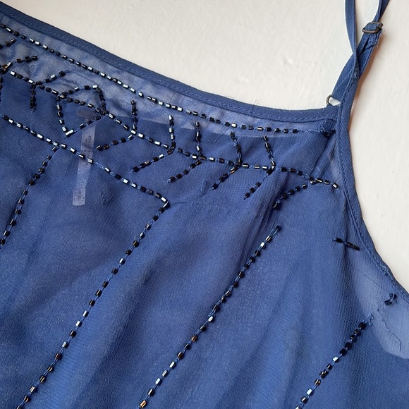 Free People Indigo Beaded Slip Dress - Picture 2 of 8